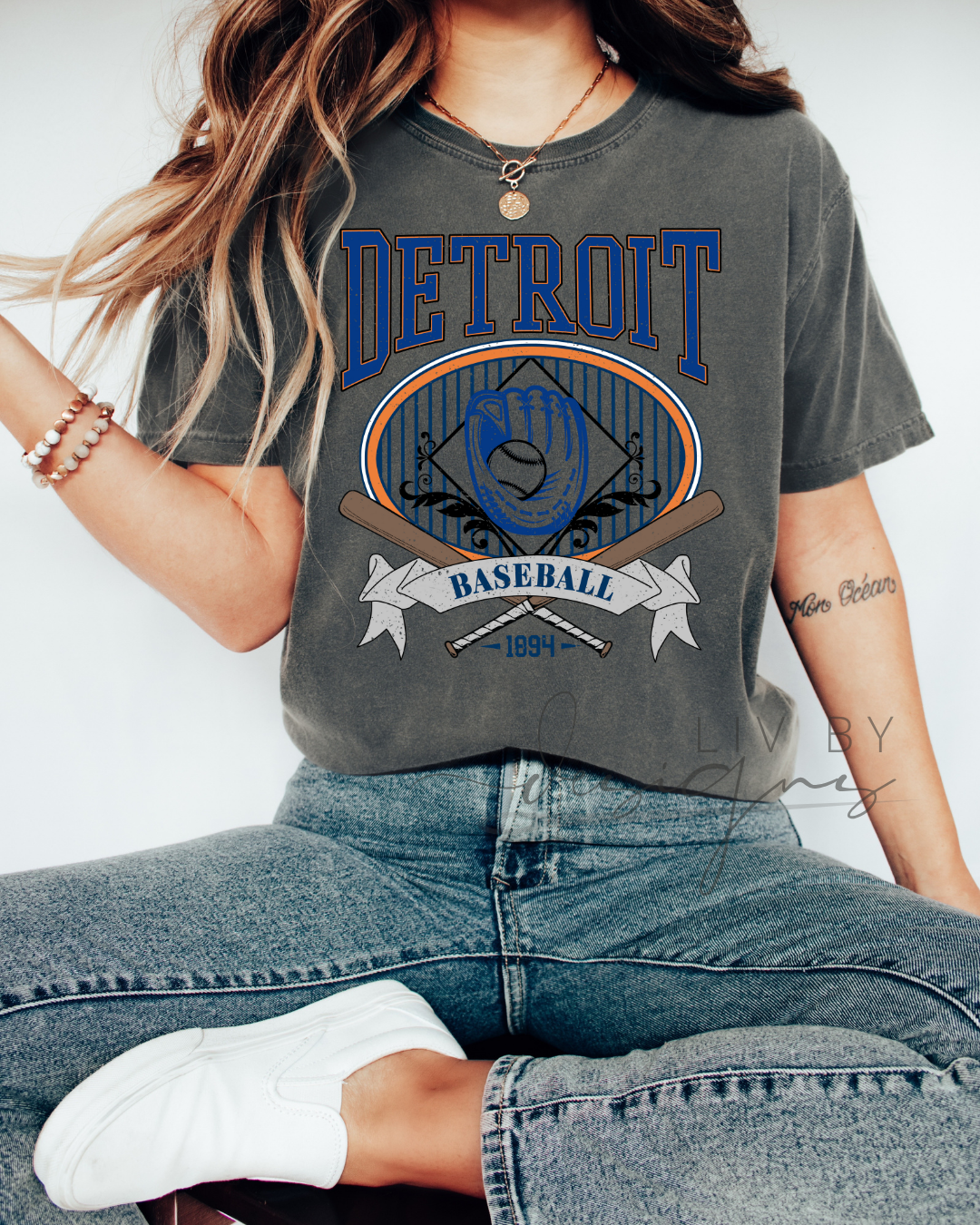 1894 Old School Glove and Tigers Baseball Comfort Colors T-Shirt or Long Sleeve | Baseball Lover Attire for Detroit Tiger Fans