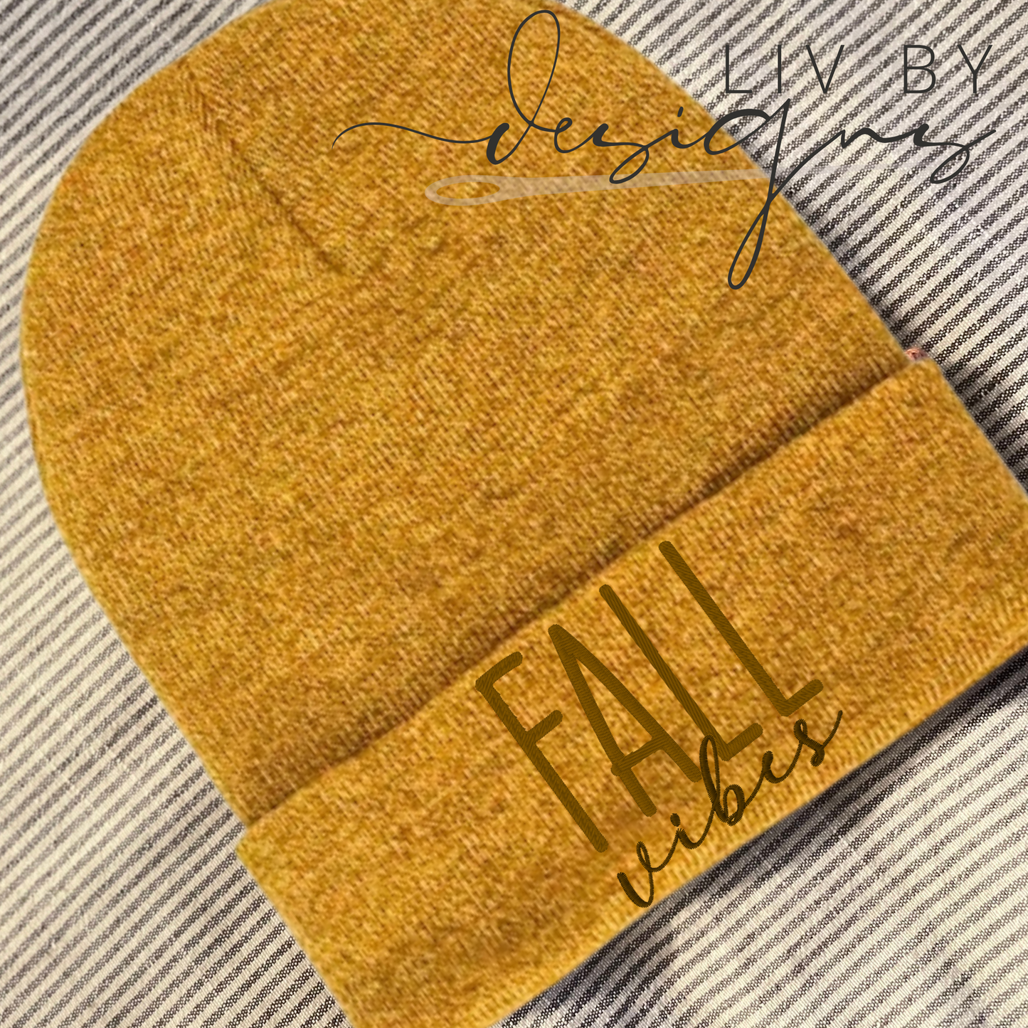 Embroidered Fall Vibes Beanie | Enza Fall Beanie | Fall Vibes Headwear