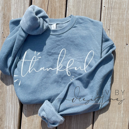 Thankful Crew | Bella and Canvas pullover | Thanksgiving comfy wear | Thankful Holiday wear