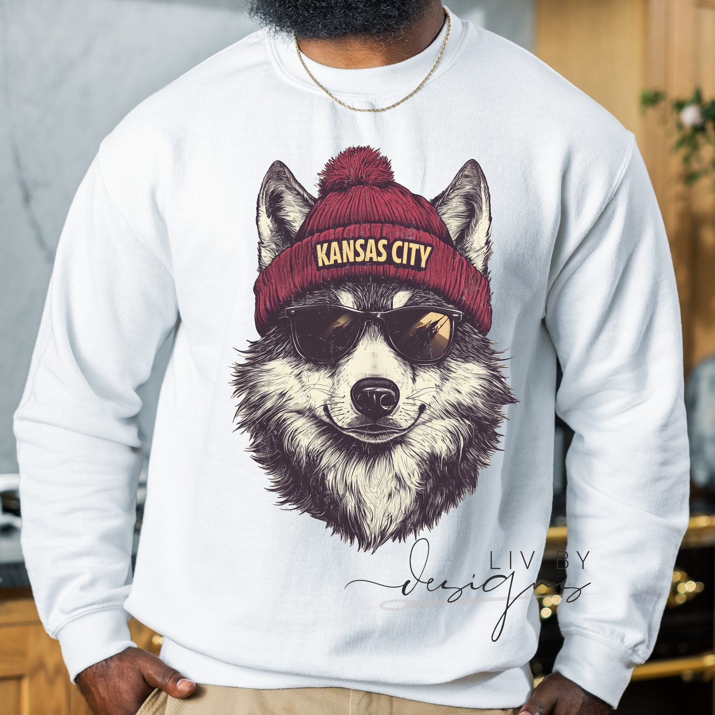 Kansas City Football Crewneck | Gildan Heavyweight Sweatshirt | Spirit Animal Sublimated Game Day Outfit | Cozy Chiefs Football Fan Apparel
