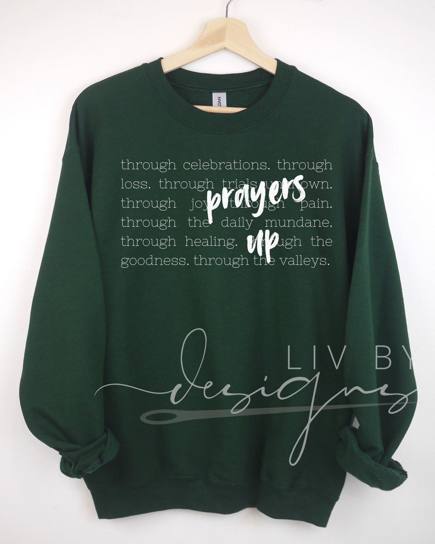 I send my Prayers up. Crewneck for the seasons in life.
