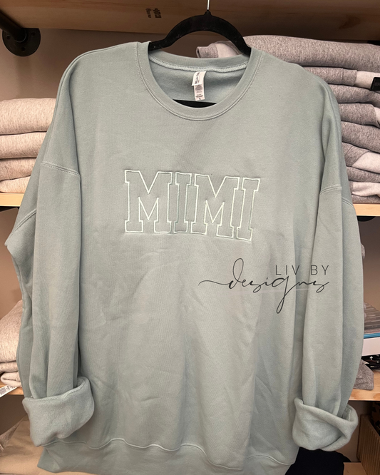 MIMI customized and Embroidered Bella and Canvas Crewneck