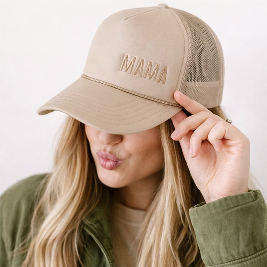 Custom MAMA Foam Trucker Hat | Tone-on-Tone Embroidery | Personalized Name Hat | Mother’s Day Gift