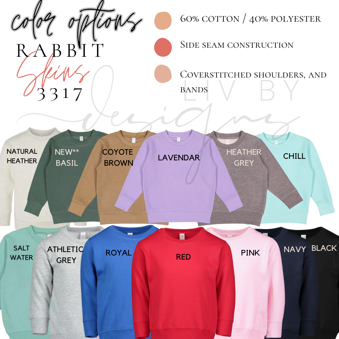 Christian Toddler Alphabet Crewneck – Faith-Based DTF Sweatshirt | Rabbit Skins Bible ABC Shirt | Religious Kids Pullover