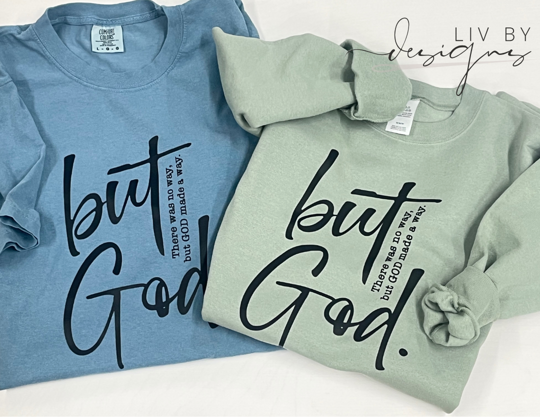 But God Crewneck | There was no way but god made a way Pullover | Gildan Crew for Easter | Casual Christian wear | Durable DTF Transfer Sweater | Gift for Christian lovers