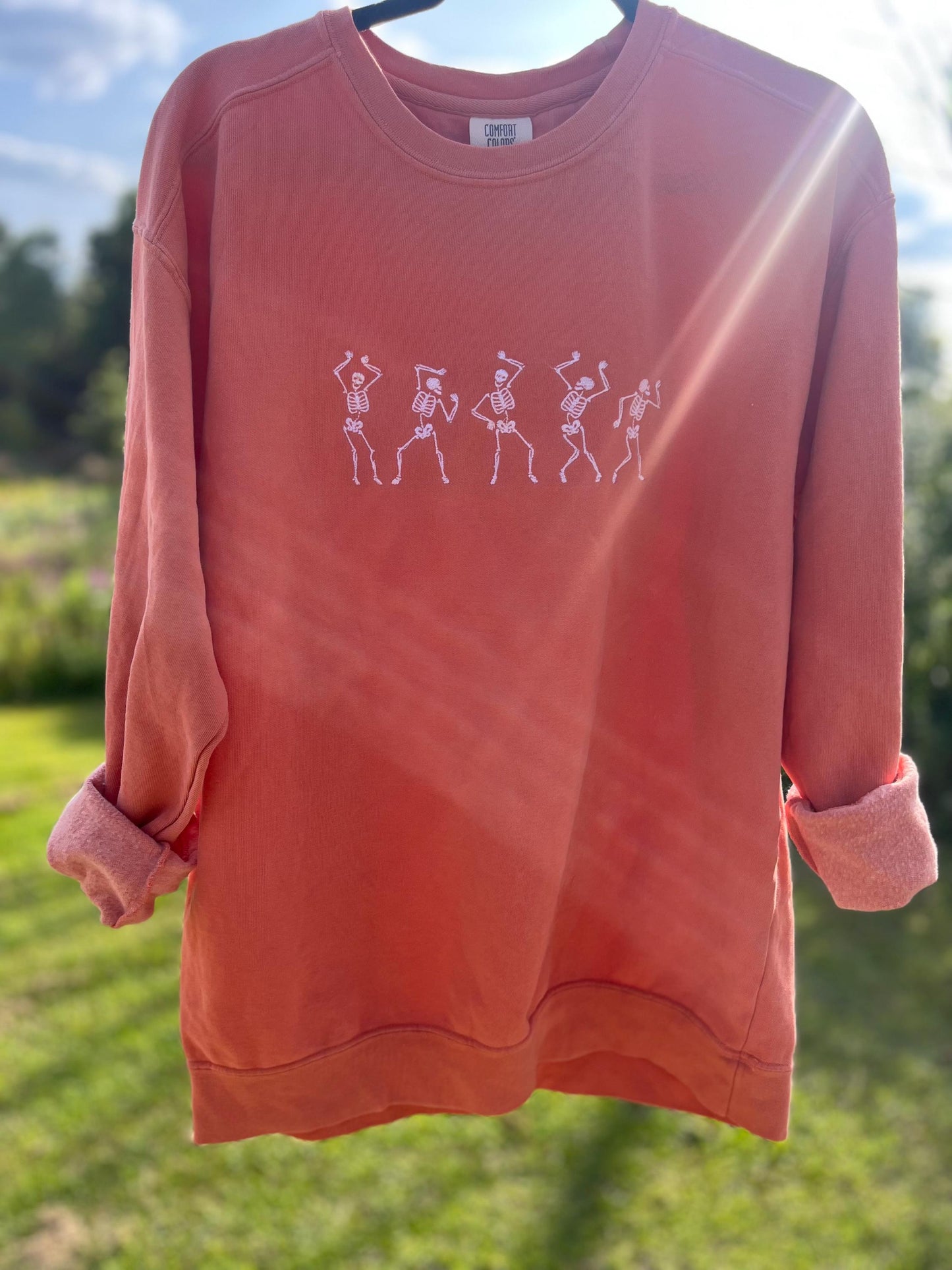 Five dancing skeletons embroidered sweater // crewneck for Halloween lovers