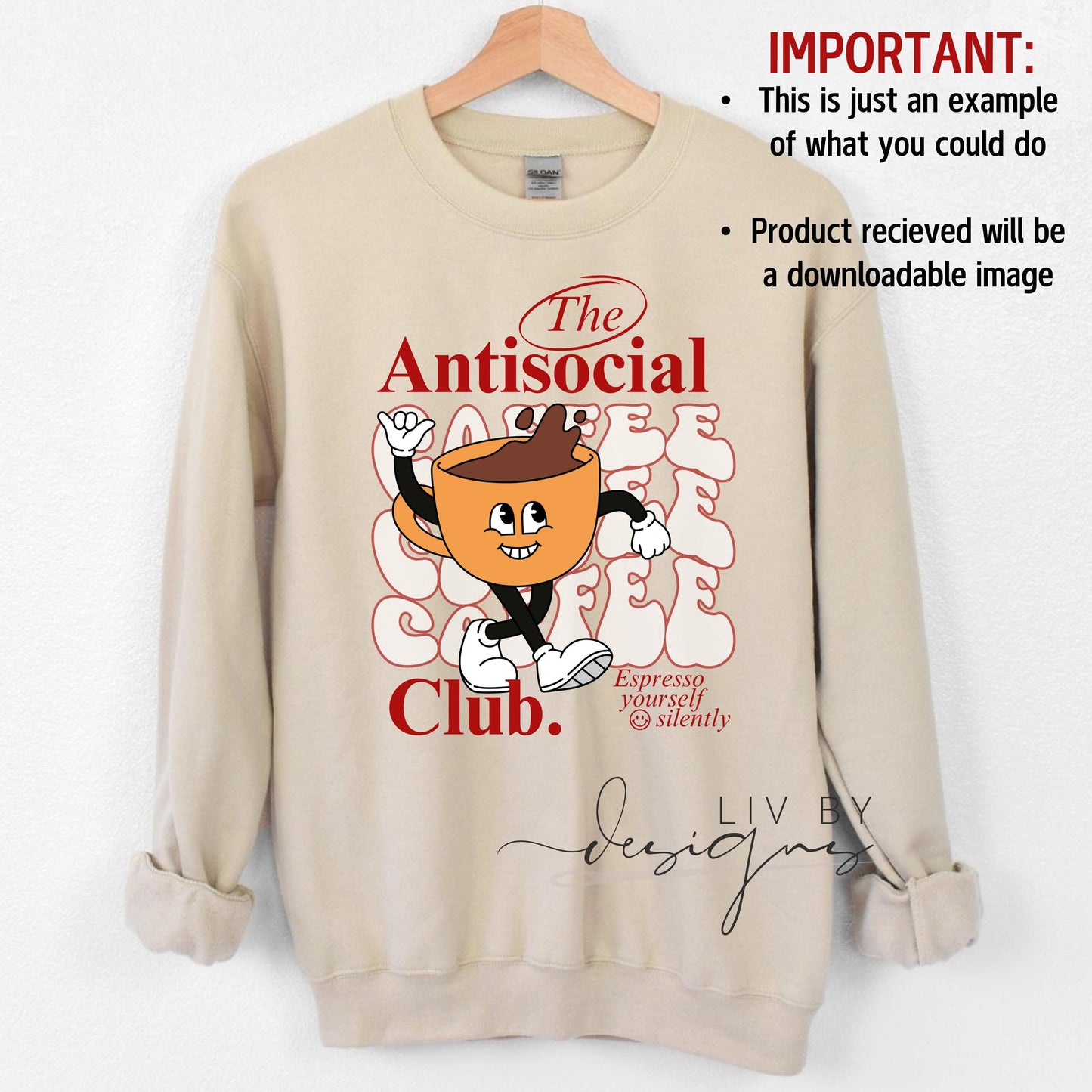 Retro Antisocial Coffee Club PNG Image (Digital Download) (etsy image id: 6531312512)