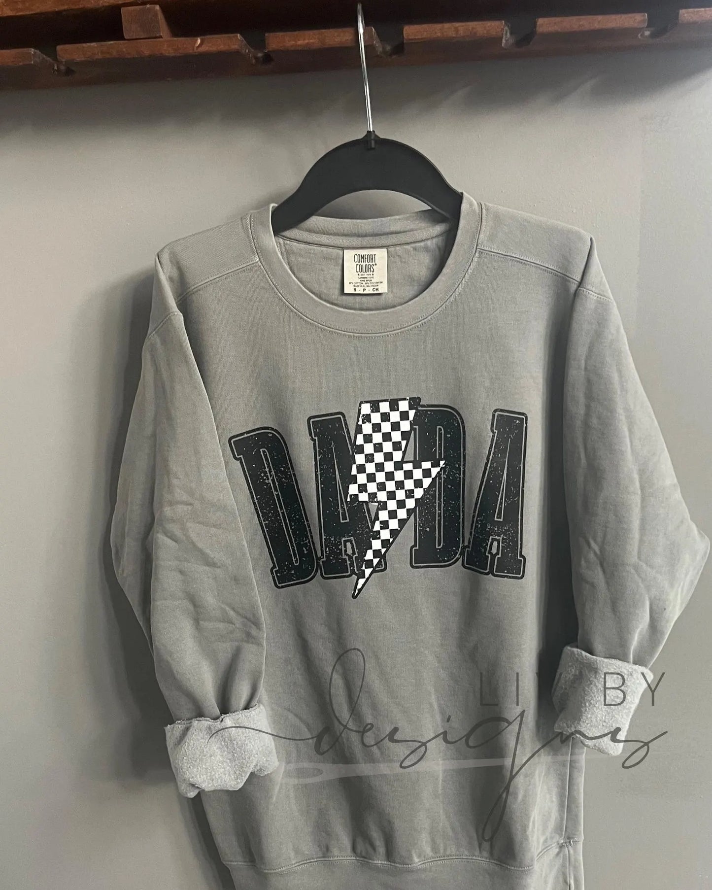 Customized retro lightening Crewneck sweater | DAD gift for Father’s Day | vintage Father’s Day pullover | Comfort Color Crewneck