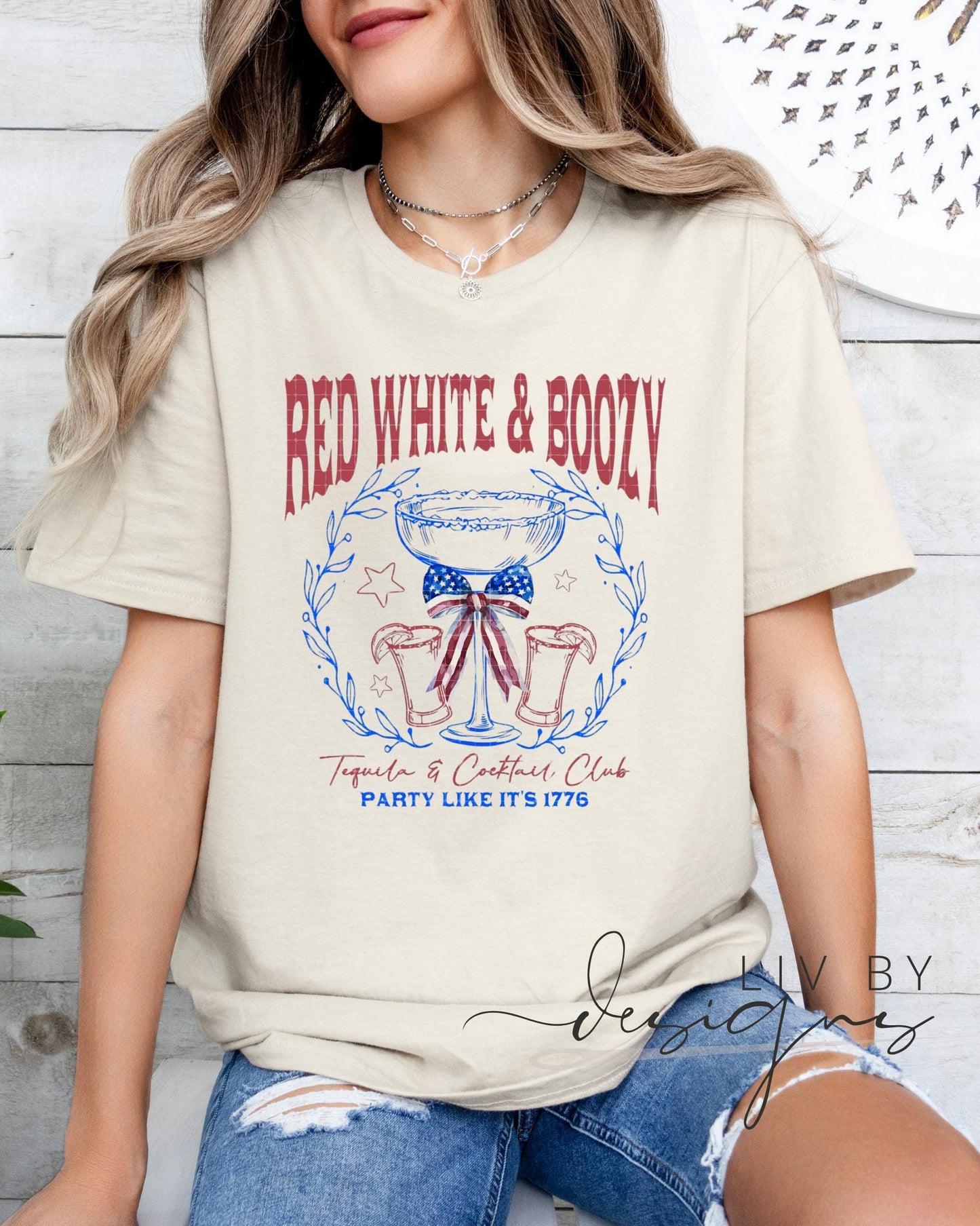Red White & Boozy 4th of July T-Shirt | Comfort Colors Patriotic Tee | Tequila and Cocktail Club – Party Like It’s 1776 Shirt – 4th of July