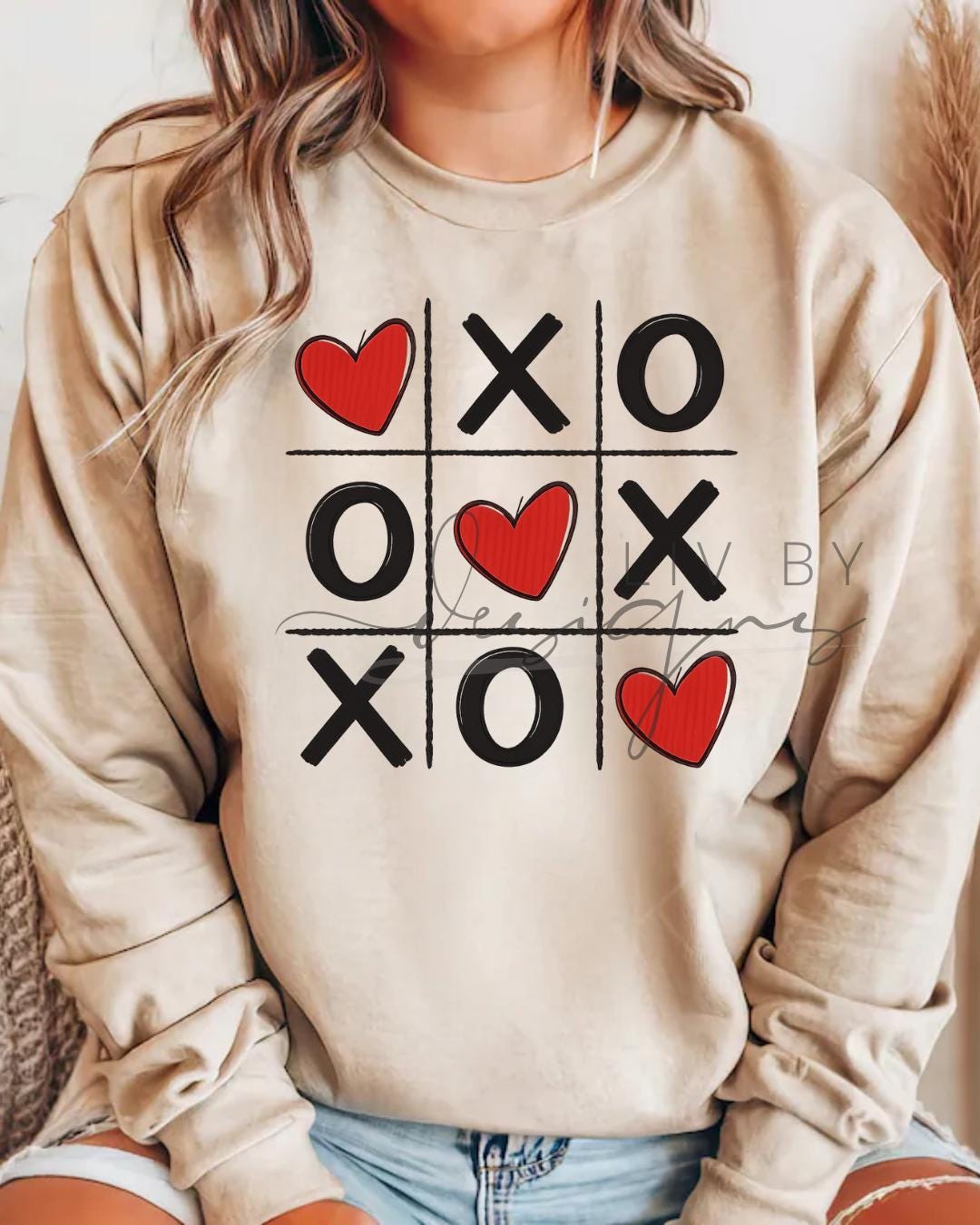 XO Heart Crewneck | Tic Tac Toe Valentine Shirt | Love Sweatshirt | Cozy Gildan Crewneck | Valentine's Day Sweatshirt (etsy image id: 7602630447)