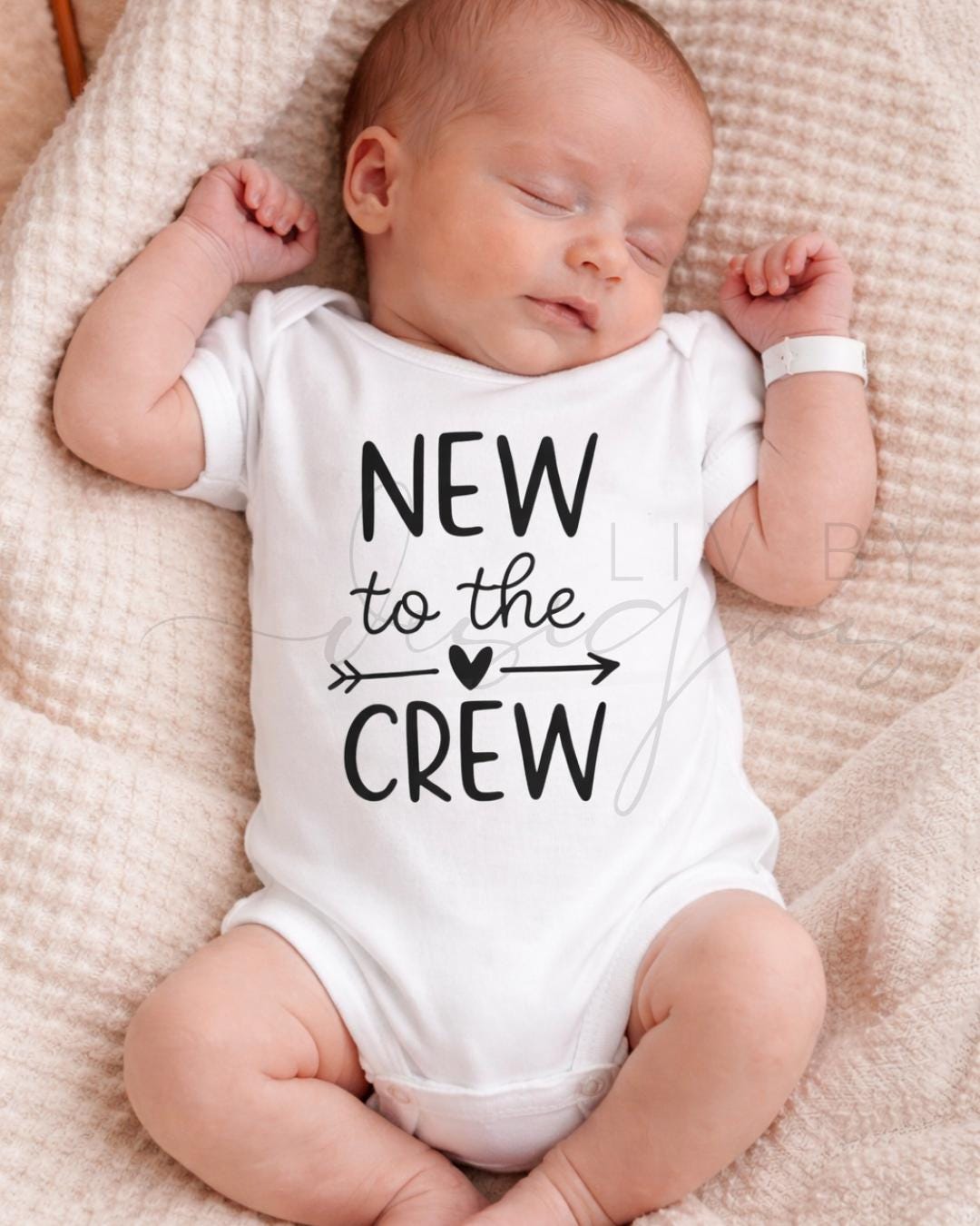 New to the Crew Onesie for Newborn | Gender neutral baby announcement (etsy image id: 7610011480)
