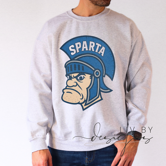 Cartoonized Sparta Head Homecoming Crewneck | Gildan Heavyweight Sweatshirt | Sublimated Spirit Wear | School Pride Shirt | Game Day Apparel (Copy)