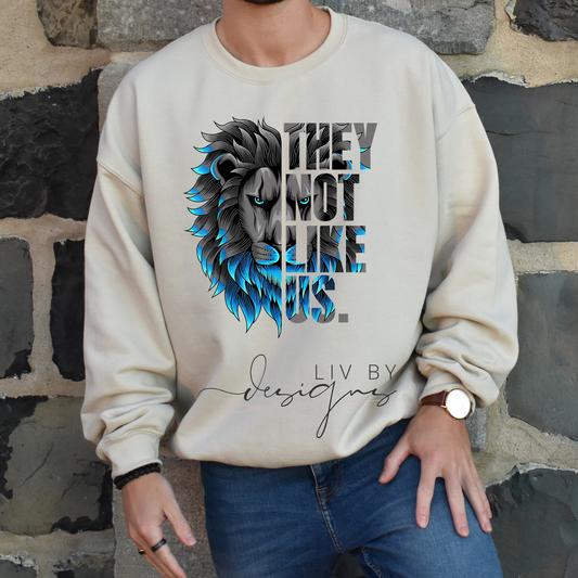 They not like us: Detroit Football Crewneck Sweatshirt | Sunday Football, Detroit Style | Game Day Pullover | Detroit Football Fan Gift