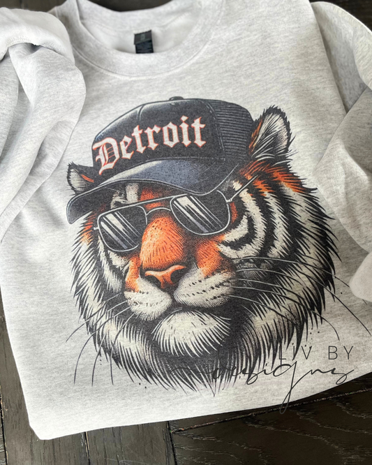 Detroit Tiger-Inspired Crewneck | Vintage-Style Gildan Sweatshirt for Tiger fans | Game Day Tiger Apparel
