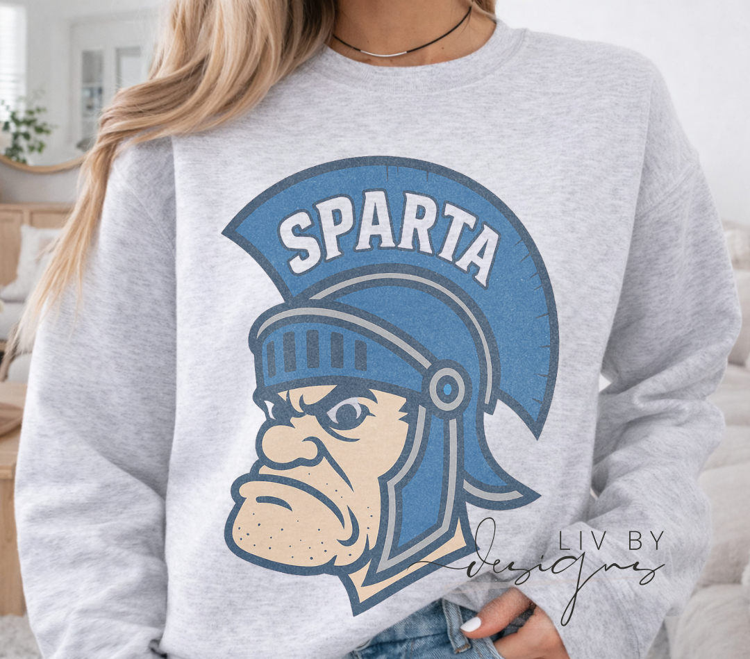 Spartan Retro Spirit Crew | Gildan Game Day Crew | Sublimated Spartan Graphic