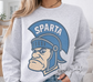Spartan Retro Spirit Crew | Gildan Game Day Crew | Sublimated Spartan Graphic