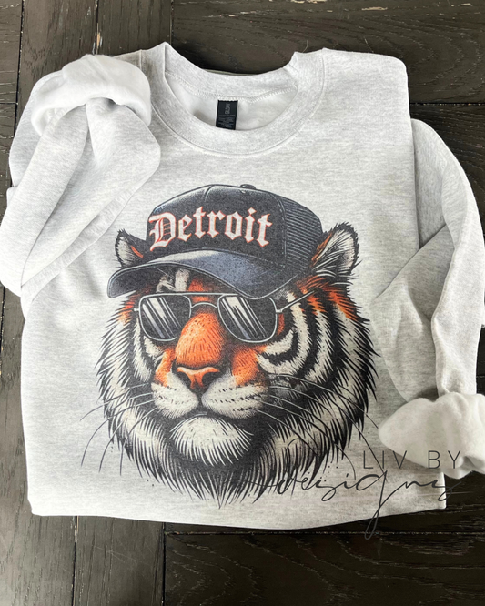 Detroit Tiger-Inspired Crewneck | Vintage-Style Gildan Sweatshirt for Tiger fans | Game Day Tiger Apparel