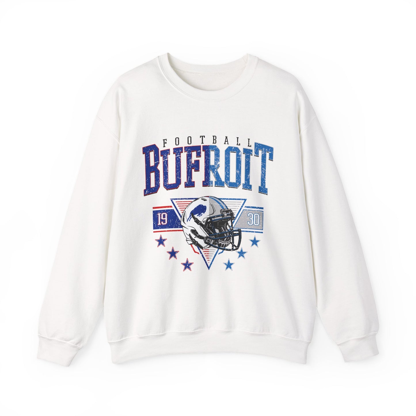 Football 'Bufroit' Crewneck Sweatshirt – Vintage Helmet College-Style Pullover