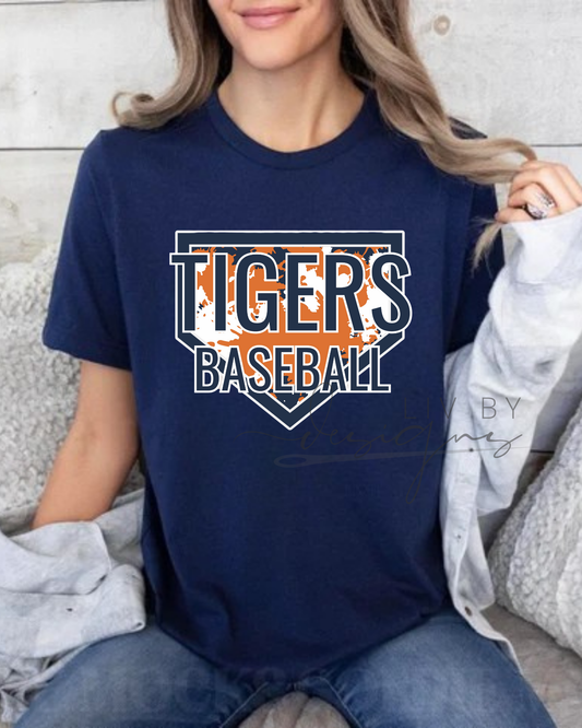 Tigers Baseball Comfort Colors T-Shirt | Game Day Shirt | Soft Vintage Graphic Tee | Navy DTF Print | Baseball Mom Shirt | Sports Fan Gift