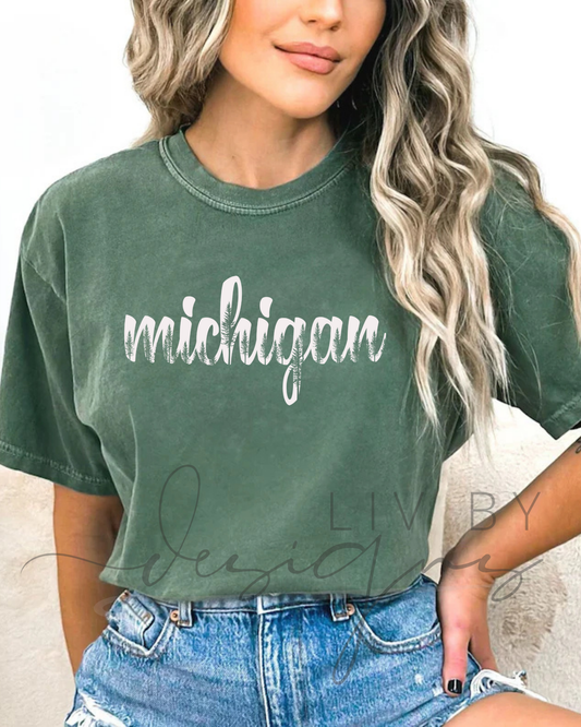 Trees in Michigan Design tshirt | I love the up north MI tshirt | Comfort Colors Michigan Design