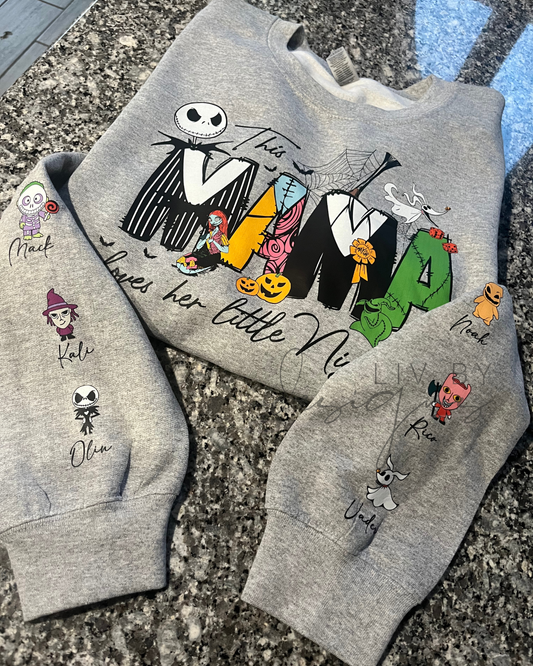 This Mama Loves Her Monsters Crewneck l This Mama Loves Her Monsters Shirt l Nightmare Before Christmas Crewneck l Nightmare Before Xmas