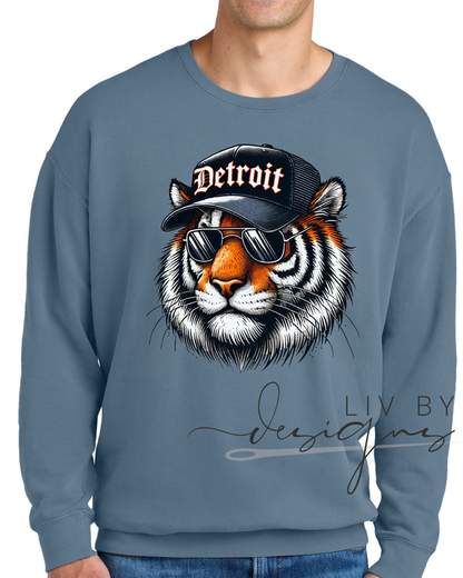 Detroit Tiger Graphic Unisex Sweatshirt | Casual Wear, Street Style, Gift for Sports Fans, Unique Fashion