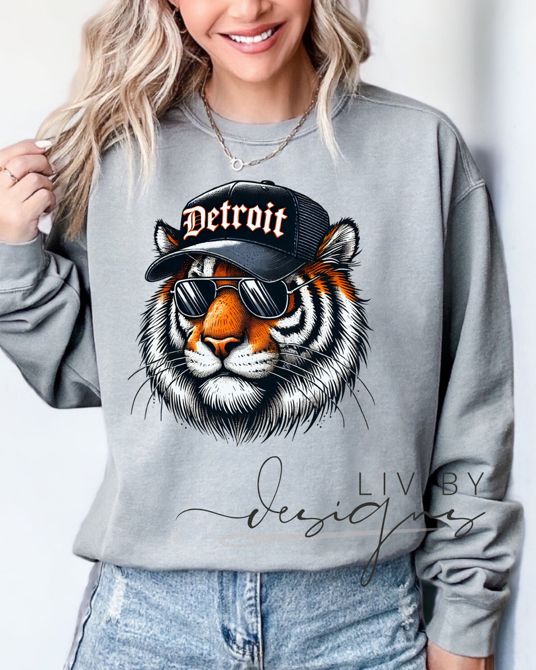 Detroit Tiger Graphic Unisex Sweatshirt | Casual Wear, Street Style, Gift for Sports Fans, Unique Fashion
