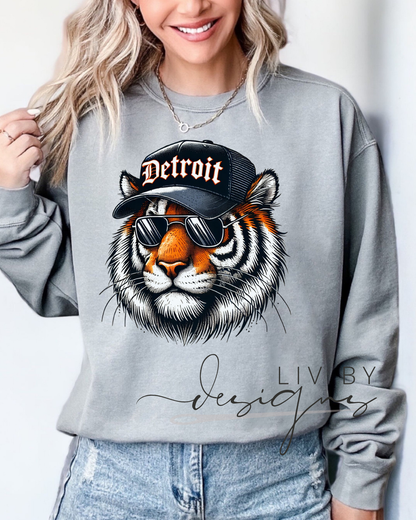 Detroit Tiger Graphic Unisex Sweatshirt | Casual Wear, Street Style, Gift for Sports Fans, Unique Fashion