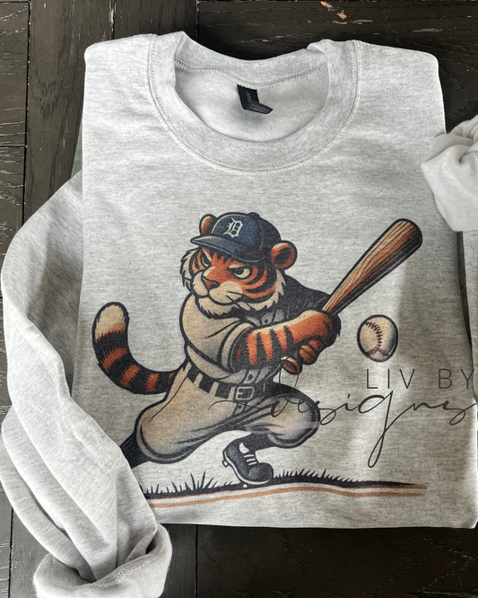 Tigers Baseball Crewneck | Gildan Sublimated Sweatshirt | Vintage Baseball Pullover | Detroit Fan Sweater | Unisex Game Day Outfit
