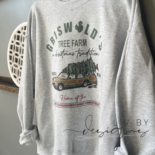 Griswold Tree Farm Christmas Sweatshirt | Vintage Holiday Sublimation Crewneck | Family Christmas Sweater | Gildan Unisex Holiday Pullover