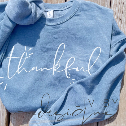 Thankful Crew | Bella and Canvas pullover | Thanksgiving comfy wear | Thankful Holiday wear