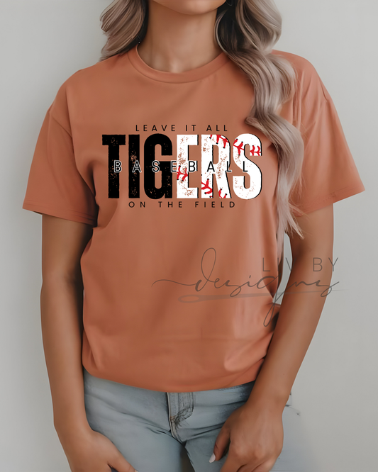 Leave It On The Field | Tigers Baseball Comfort Colors Shirt | Vintage Baseball Fan Tee | Unisex Comfort Tee