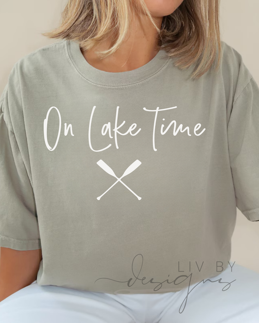 On Lake Time Comfort Colors Shirt | Summer Lake Tee | Lake Life Graphic Tee | Boating T-Shirt for Women | Vacation Comfort Colors Top