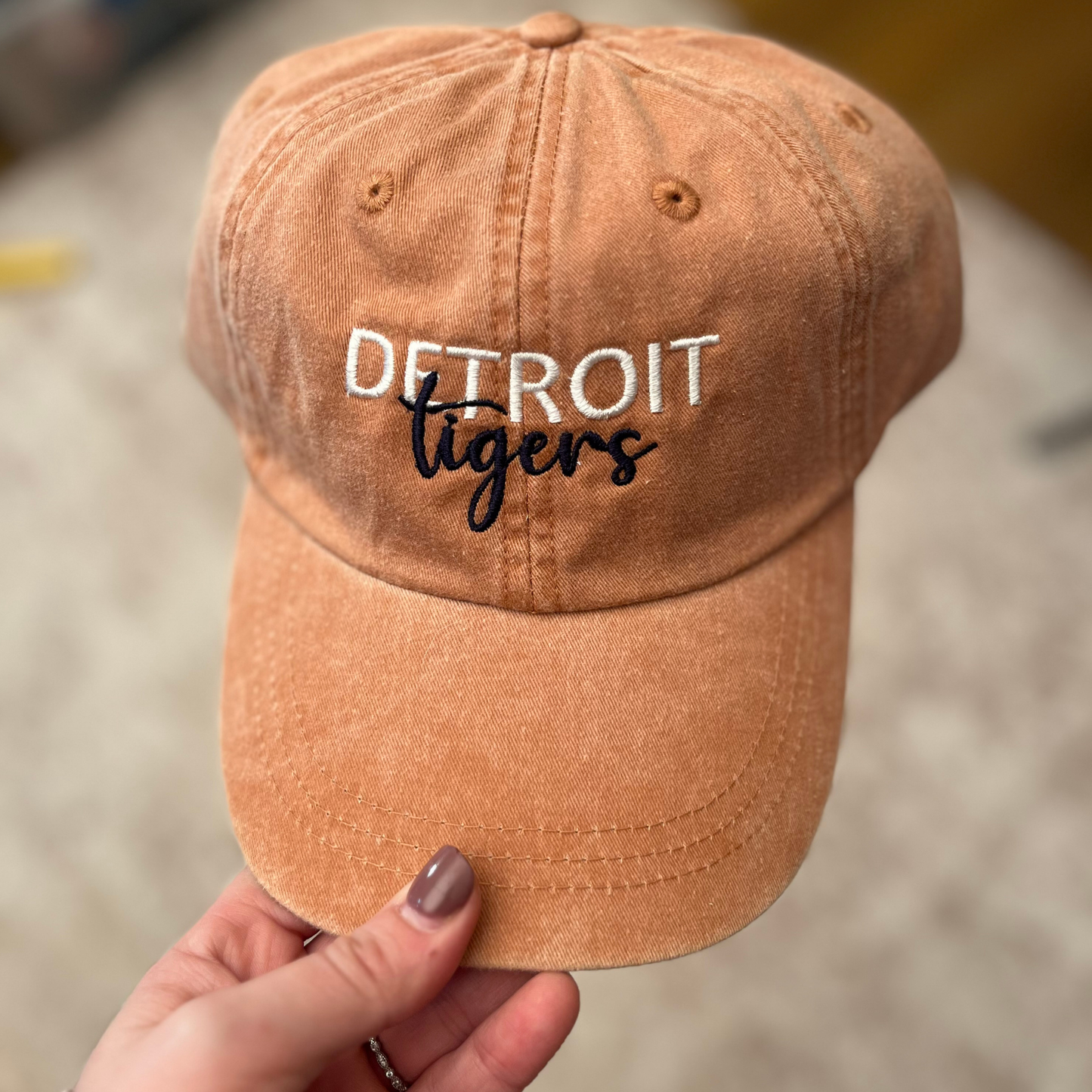 Detroit Tiger Embroidered baseball cap - terracotta orange