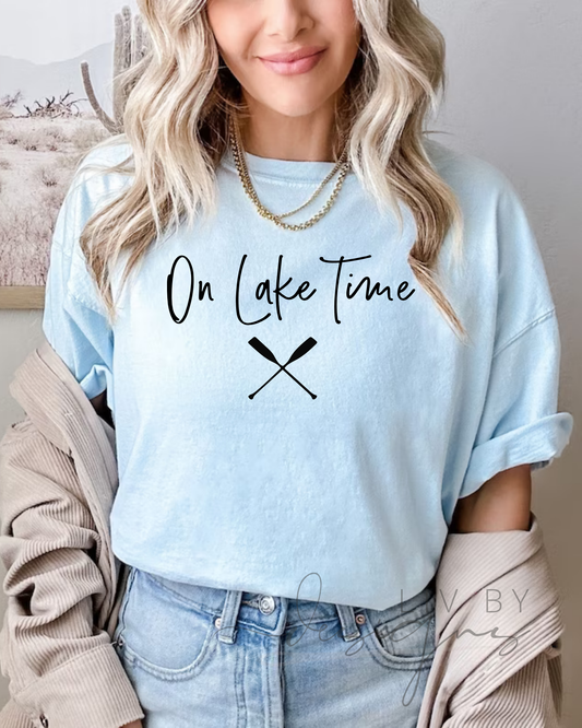 On Lake Time Comfort Colors Shirt | Summer Lake Tee | Lake Life Graphic Tee | Boating T-Shirt for Women | Vacation Comfort Colors Top