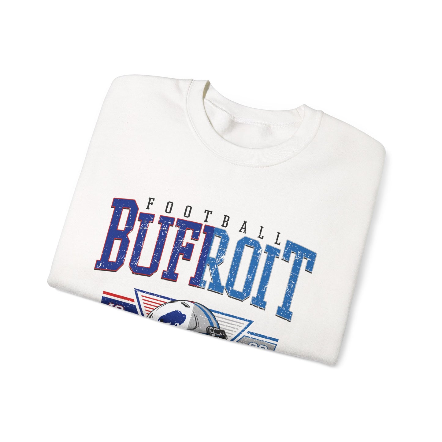 Football 'Bufroit' Crewneck Sweatshirt – Vintage Helmet College-Style Pullover