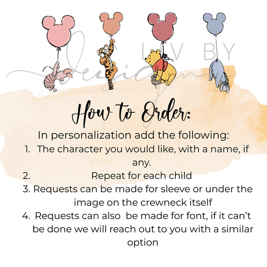 Winnie the Pooh Mama Bear - Comfort Color Crewneck with Customized sleeves | Durable DTF pullover | Mother's Day gift for her | New Mom Crew