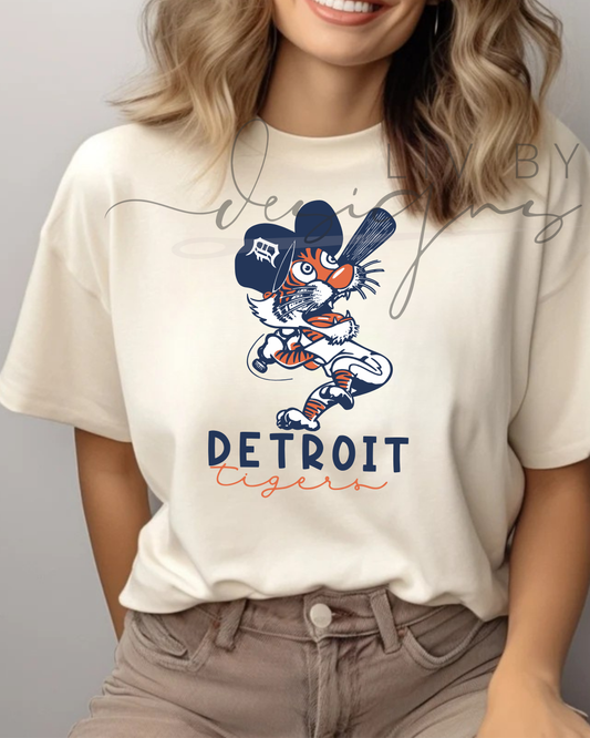 Tigers Baseball Comfort Color Tshirt | Cartoon Tiger | Motor City Kitties Tshirt | Detroit Michigan Tigers Baseball World Series Shirt