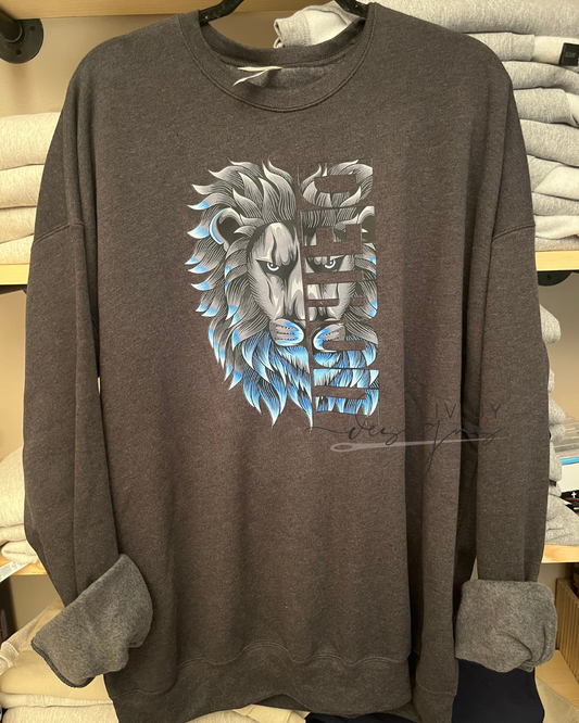 Lions Detroit Football Crewneck Bella and Canvas