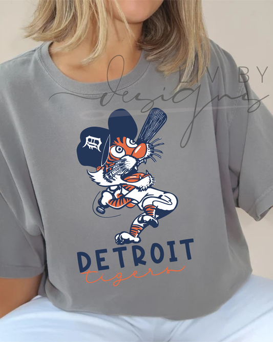 Detroit Baseball Comfort Colors Tee | Vintage Tiger Graphic Shirt | DTF Transfer T-Shirt | Retro Sports Fan Gift | Game Day Top