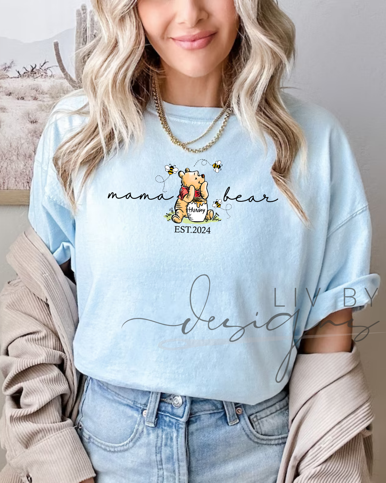 Winnie the Pooh Mama Bear Tshirt | Winnie the Pooh Comfort Color Tee | GIft for new mom who loves classics | Hunny and Pooh and Mama Bear too