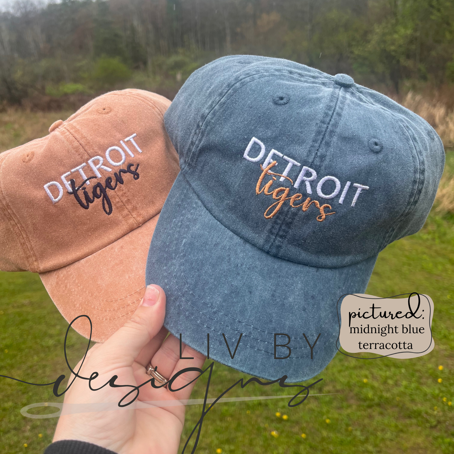 Detroit Tiger Embroidered Baseball Cap | Simplistic baseball cap | baseball apparel | Minimalist hat apparel for the detroit tigers