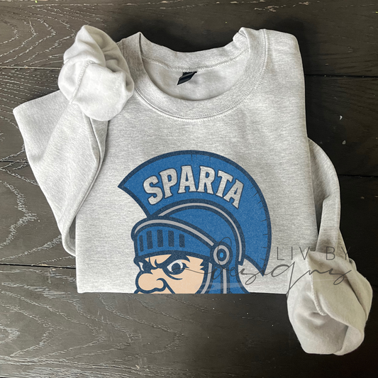 Cartoonized Sparta Head Homecoming Crewneck | Gildan Heavyweight Sweatshirt | Sublimated Spirit Wear | School Pride Shirt | Game Day Apparel (Copy)