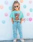 All American Girl Highland Cow Kids Shirt | Patriotic Fourth of July Toddler Tee | Cute Americana Cow Shirt __etsy:8160565171