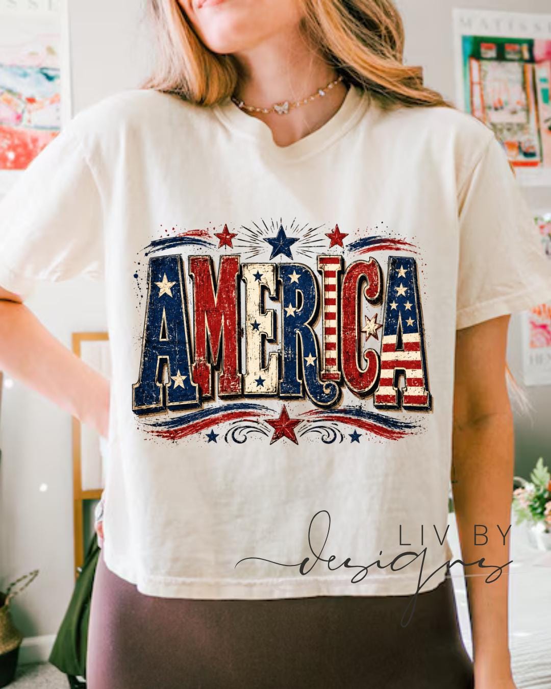 America Comfort Colors Crop Top | Patriotic Cropped Tee | USA Graphic Tee __etsy:8117381910