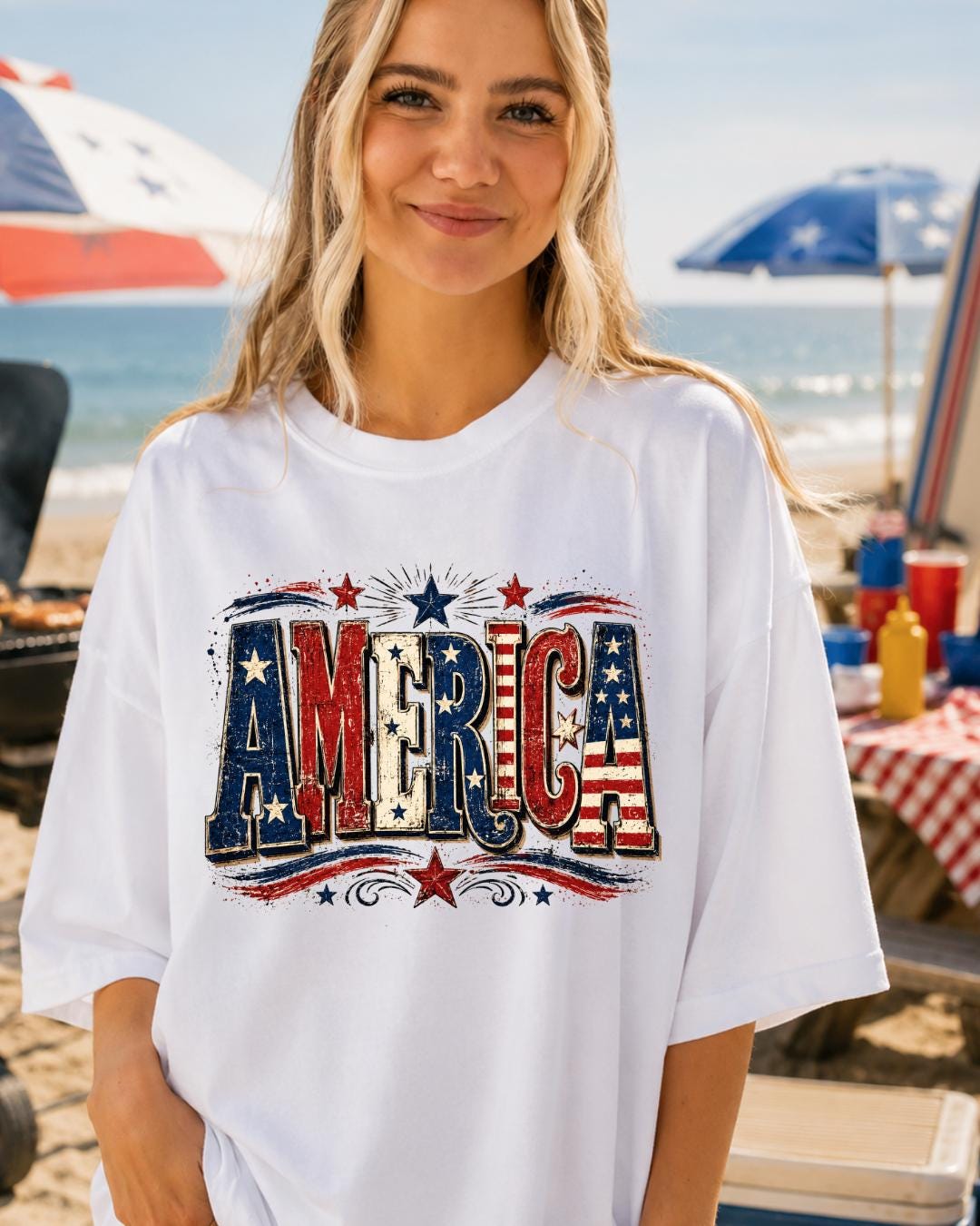 America Patriotic Shirt | Vintage USA Fourth of July Tee | Unisex Patriotic Graphic T-Shirt __etsy:8117289294