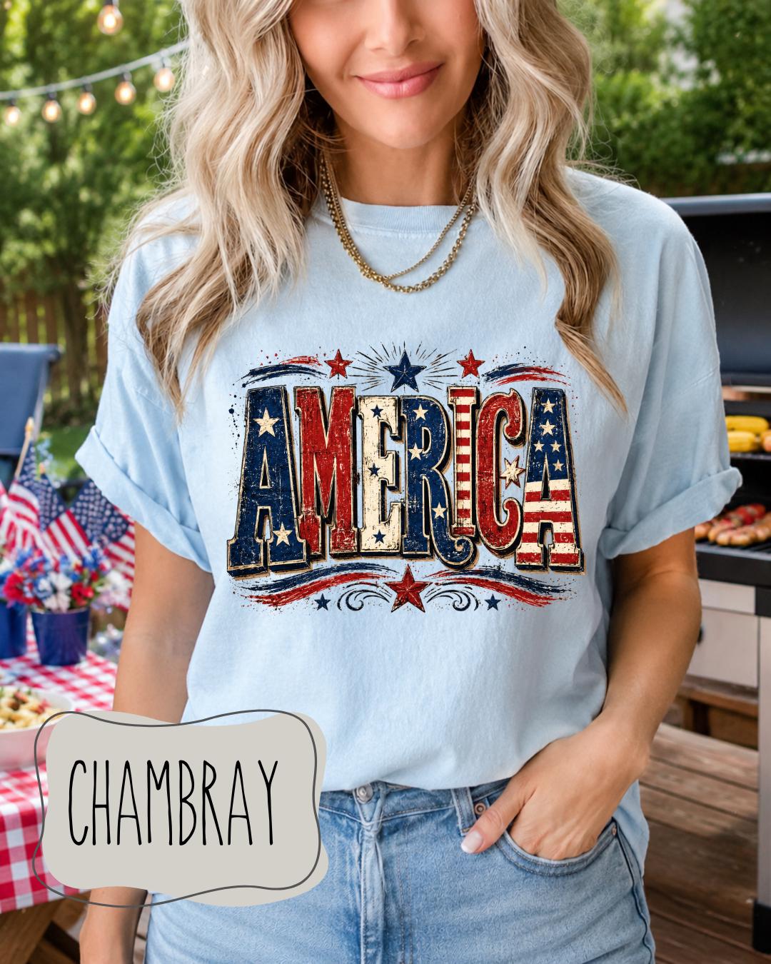 America Patriotic Shirt | Vintage USA Fourth of July Tee | Unisex Patriotic Graphic T-Shirt __etsy:8117289506