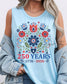 America 250 Years Graphic Shirt | Patriotic Floral Folk Art Tank Top |  Comfort Color Tank __etsy:8045647974