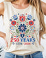 America 250 Years Graphic Shirt | Patriotic Floral Folk Art Tank Top |  Comfort Color Tank __etsy:8093559777