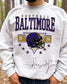 Baltimore Football Sweatshirt | Retro Helmet Graphic, Fan Apparel